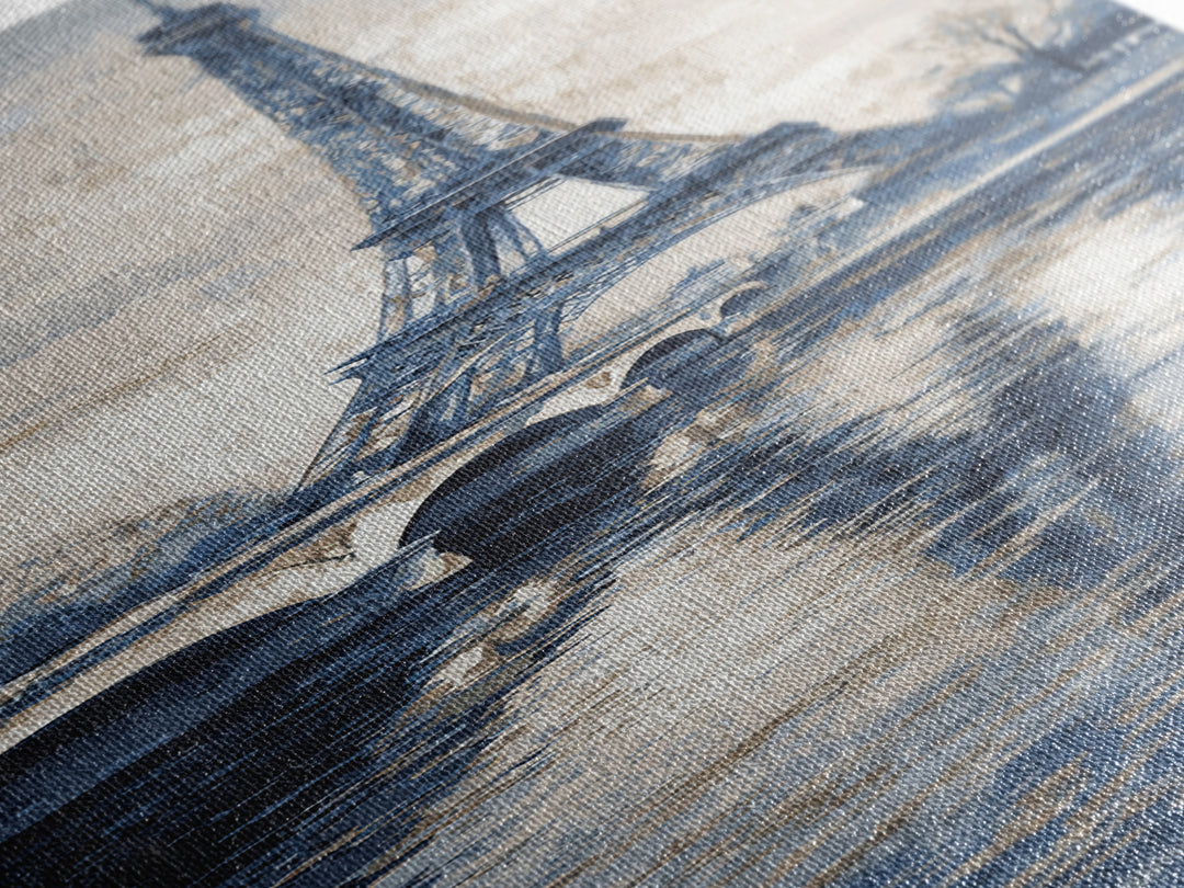Paris Bridge Reflected Canvas Print, Impressionist Art, Living Room Wall Art, Living Room Decor, Fine Art, Impression, IMP-1x3-43