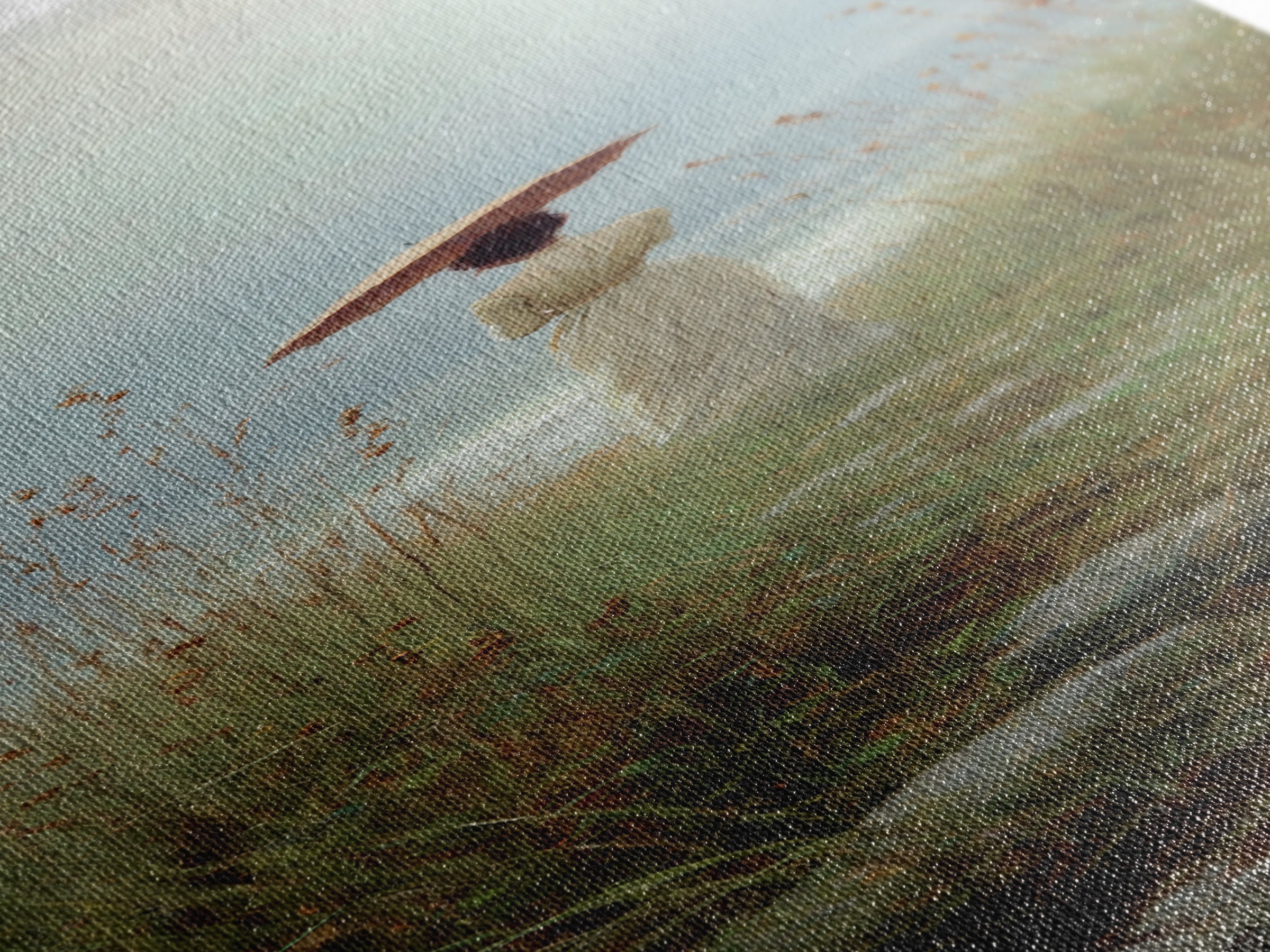 Woman with Parasol in Breezy Meadow Canvas Print, Impressionist Art, Living Room Art, Living Room Decor, Oil Painting, IMP-1x3-63