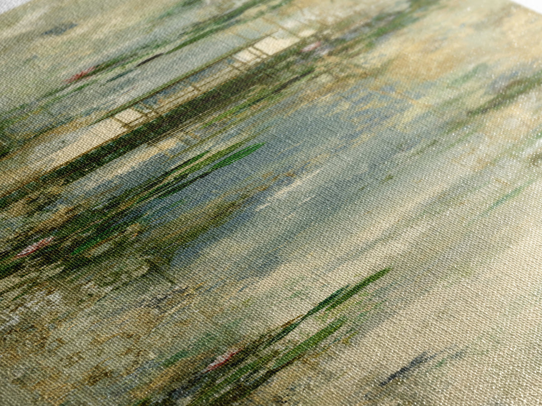 Water Garden Bridge Canvas Print, Impressionist Art, Statement Artwork, Living Room Decor, Fine Art, Impression, Art Print, IMP-1x3-78