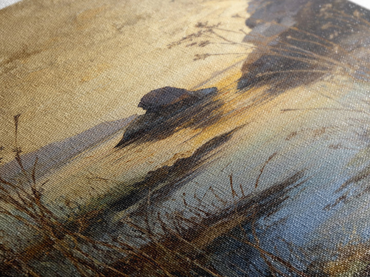 Haystacks Glowing at Golden Hour Canvas Print, Impressionist Art, Gallery Wall Art, Living Room Decor, Fine Art, Impression, IMP-1x3-88