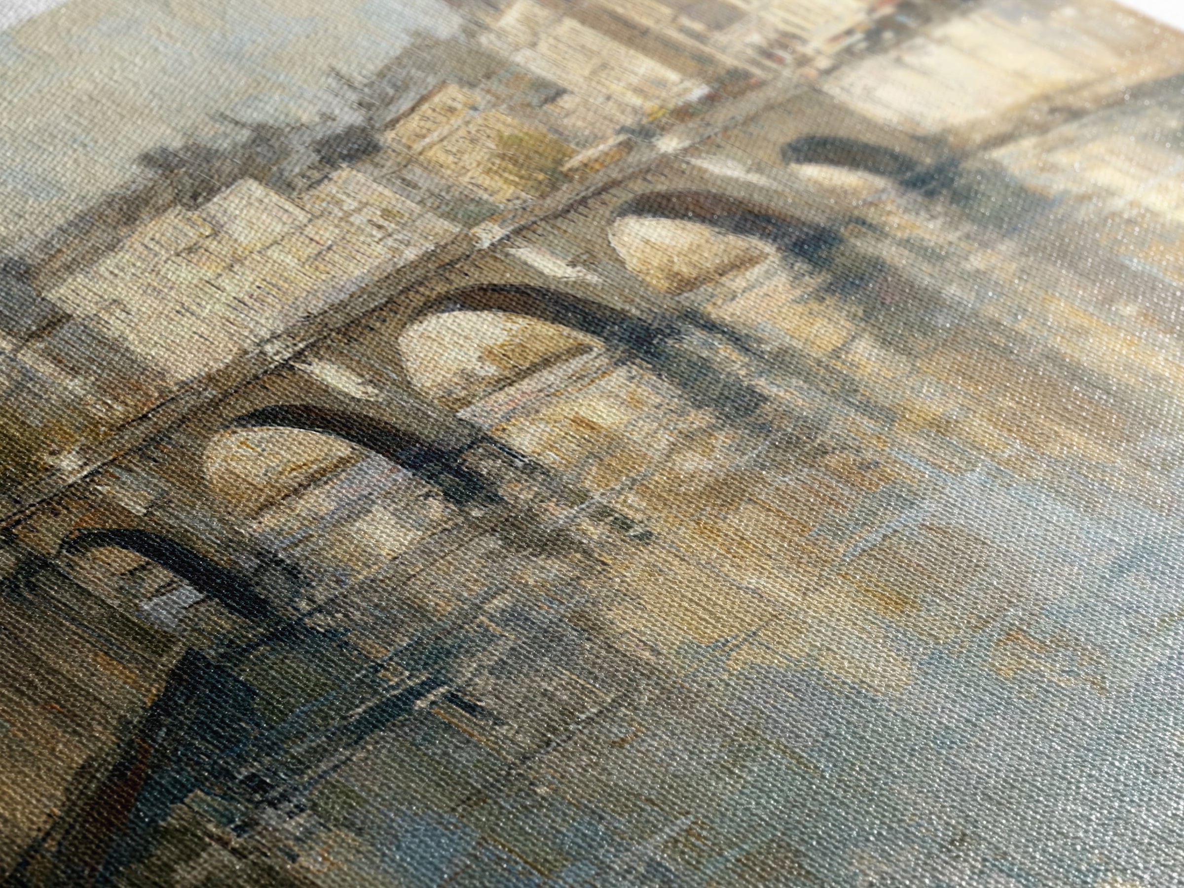 Paris Bridge Reflected Framed Canvas Print, Impressionist Art, Farmhouse Decor, Living Room Decor, Fine Art, Impression, IMP-2x1-3