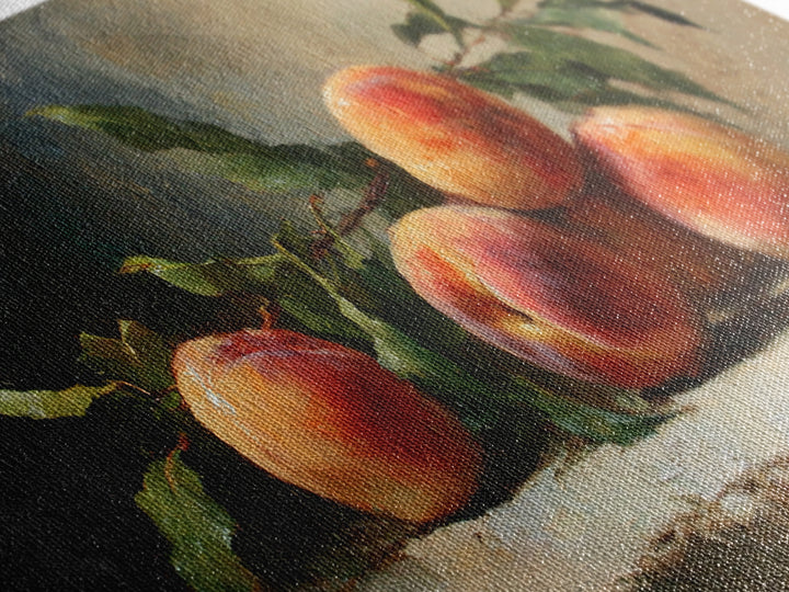Still Life of Peaches Framed Canvas Print, Impressionist Art, Large Wall Art, Living Room Decor, Fine Art, Impression, IMP-2x1-43