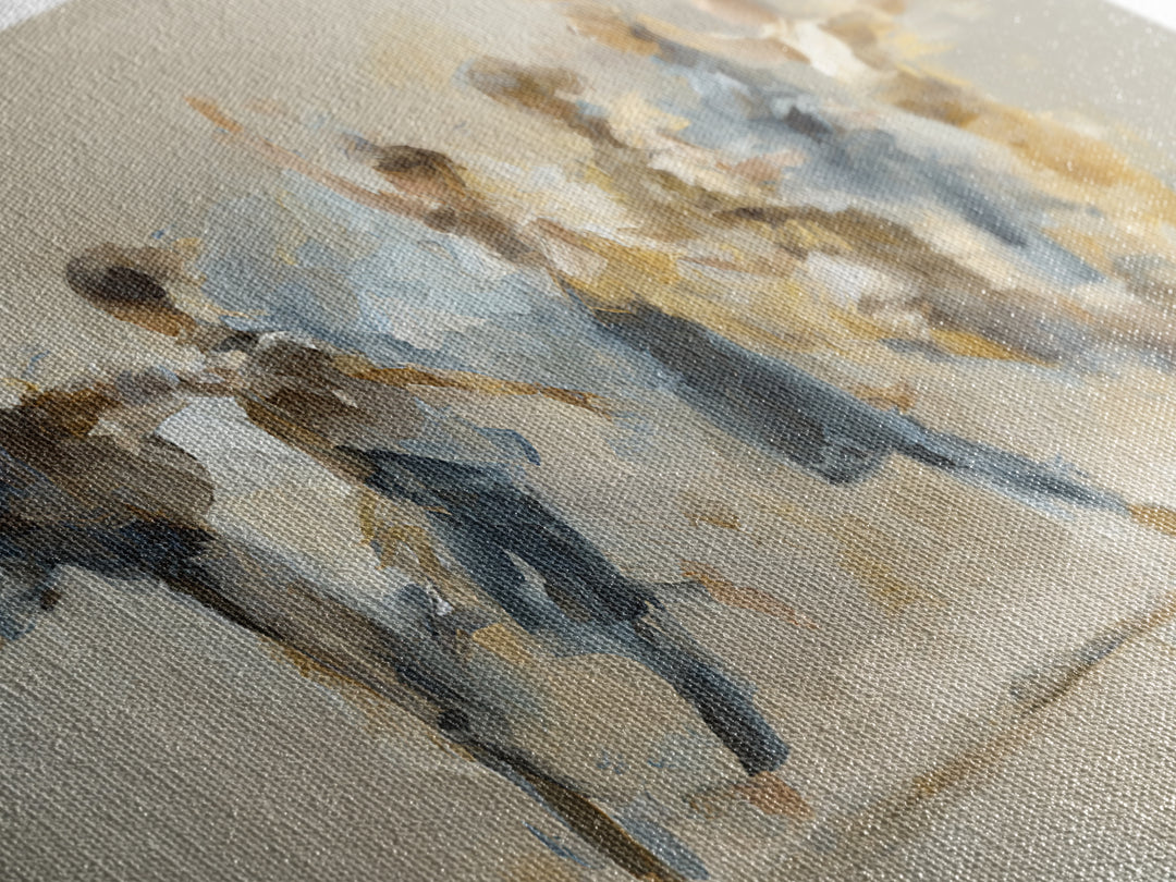 Dancers Suggested by Soft Moving Brushwork Canvas Print, Impressionist Art, Landscape Painting, Living Room Decor, Impression, IMP-2x1-59