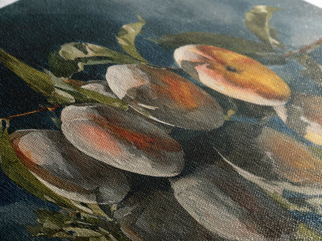 Still Life of Peaches Framed Canvas Print, Impressionist Art, Gallery Decor, Living Room Decor, Fine Art, Impression, IMP-2x1-67