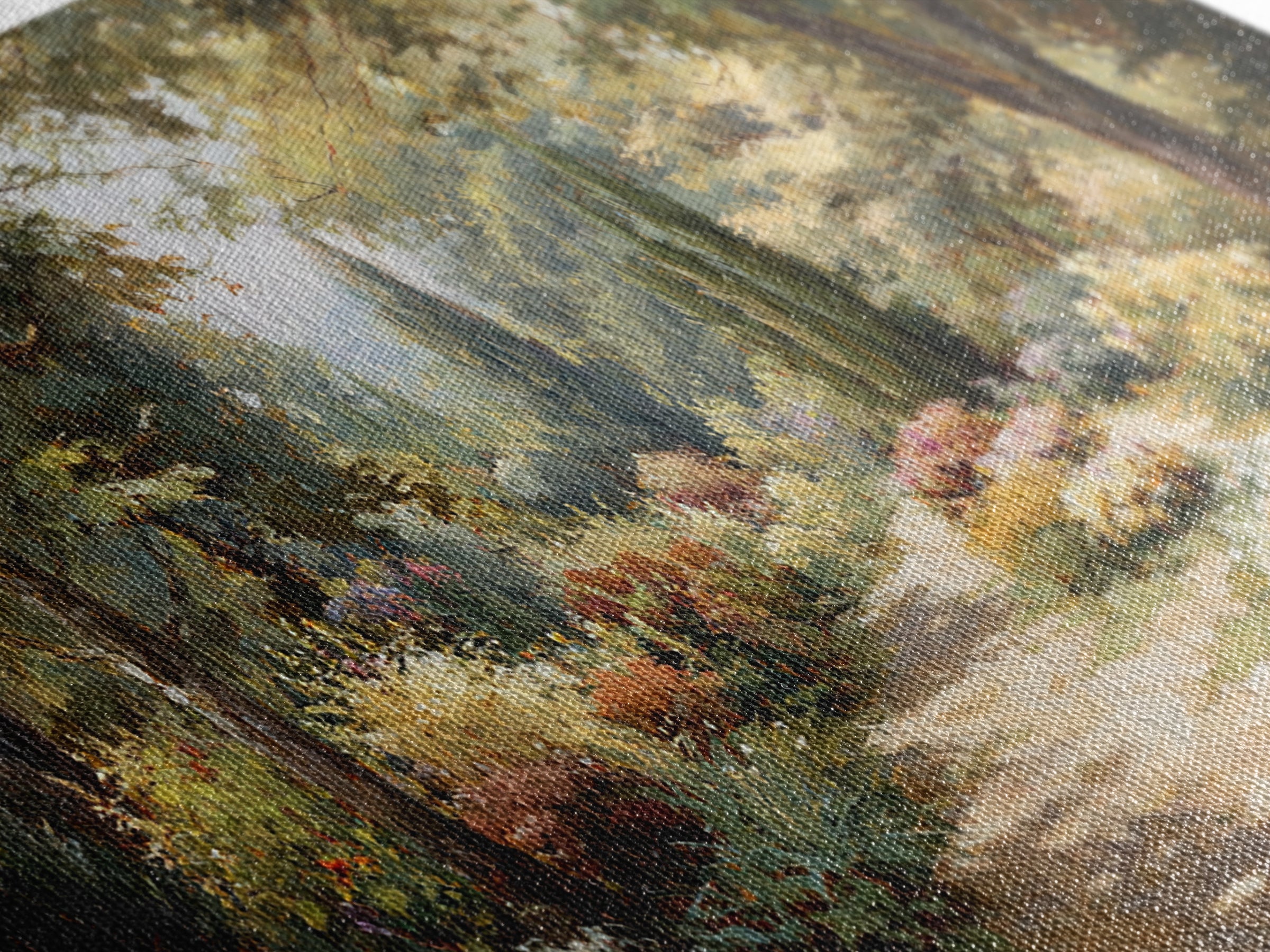 Garden Path Covered Canvas Print, Impressionist Art, Living Room Decor, Oil Painting, Impression, Abstract Painting, IMP-2x1-70