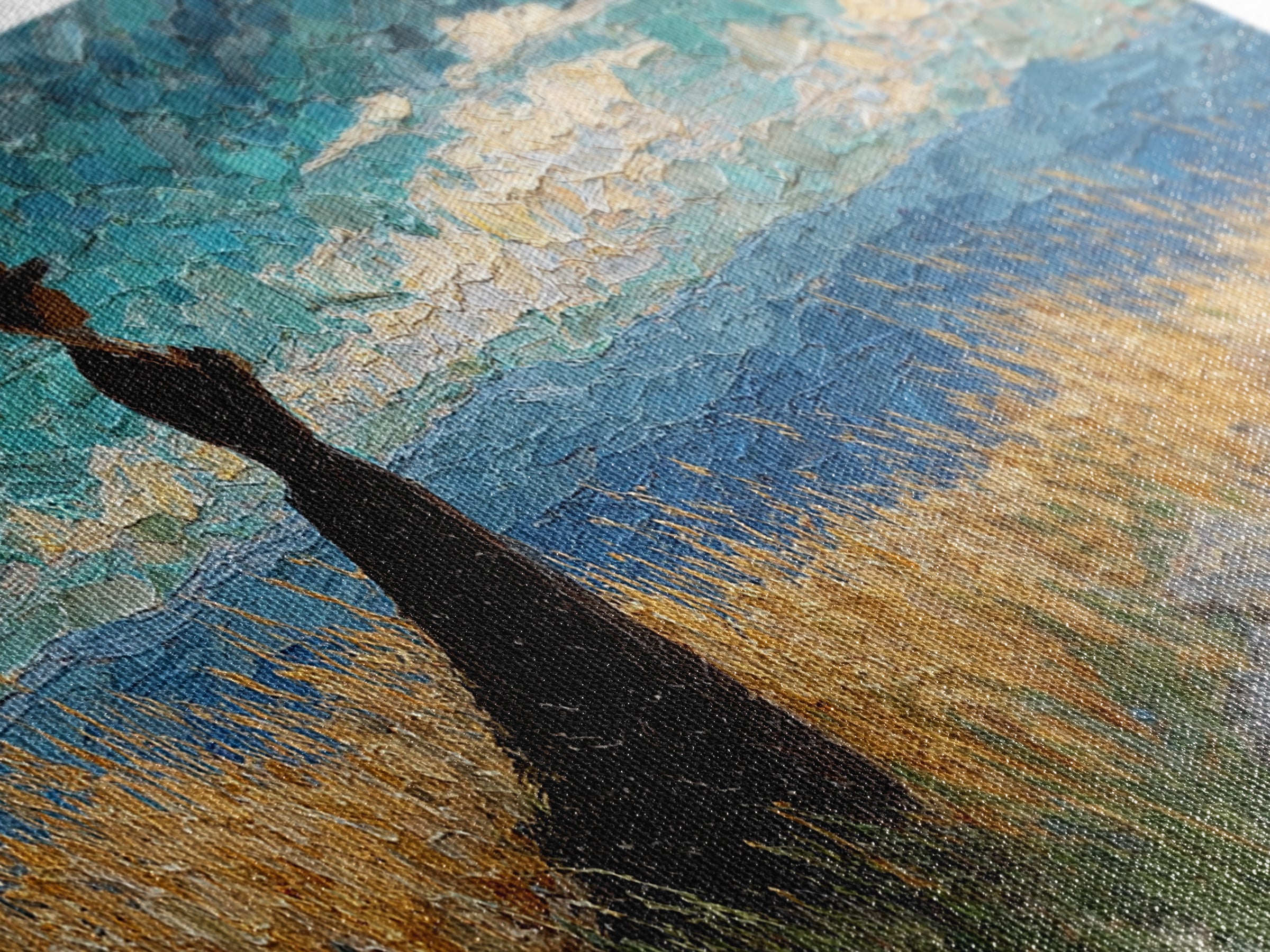 Woman with Parasol in Breezy Meadow Canvas Print, Impressionist Art, Landscape Art, Living Room Decor, Fine Art, Impression, IMP-2x1-71