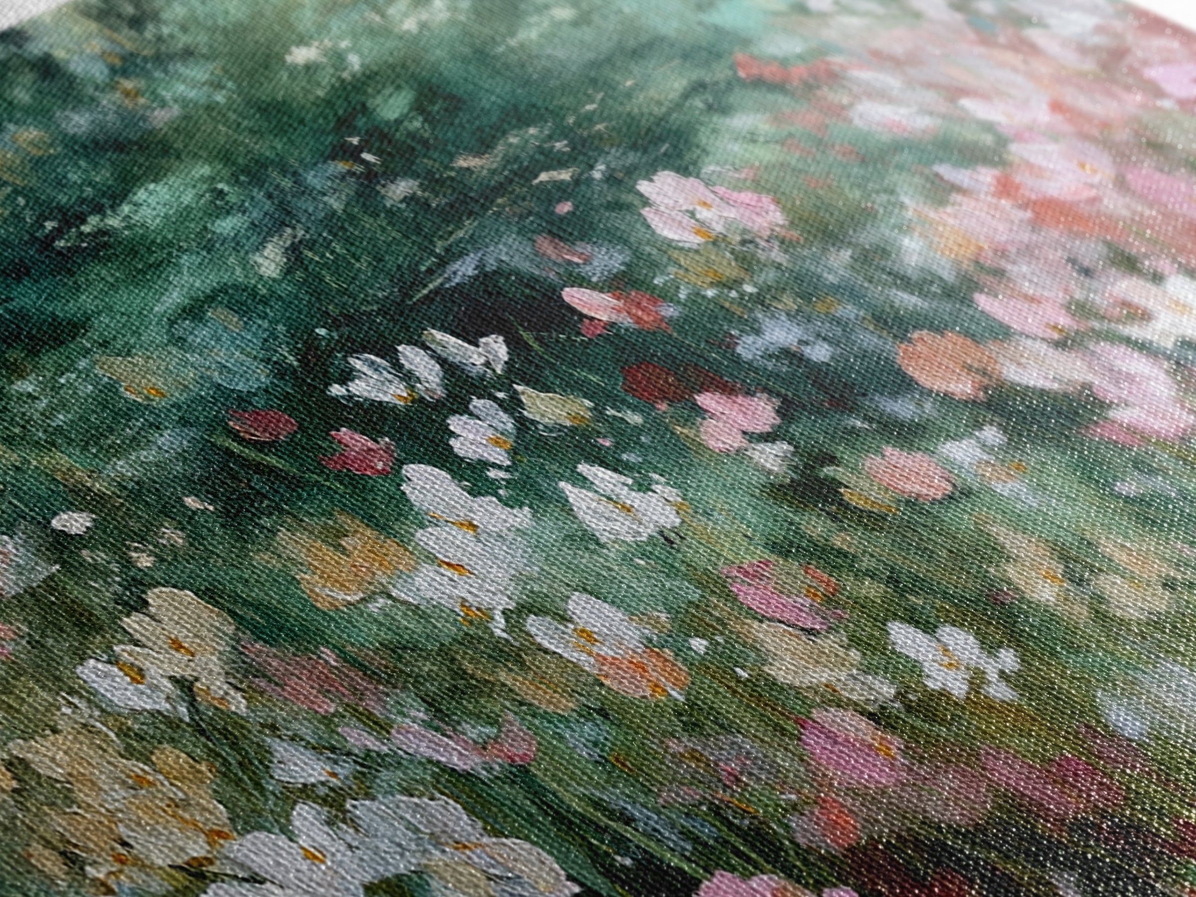 Wildflower Field in Loose Pastel Strokes Canvas Print, Impressionist Art, Modern Wall Art, Living Room Decor, Impression, IMP-2x1-76