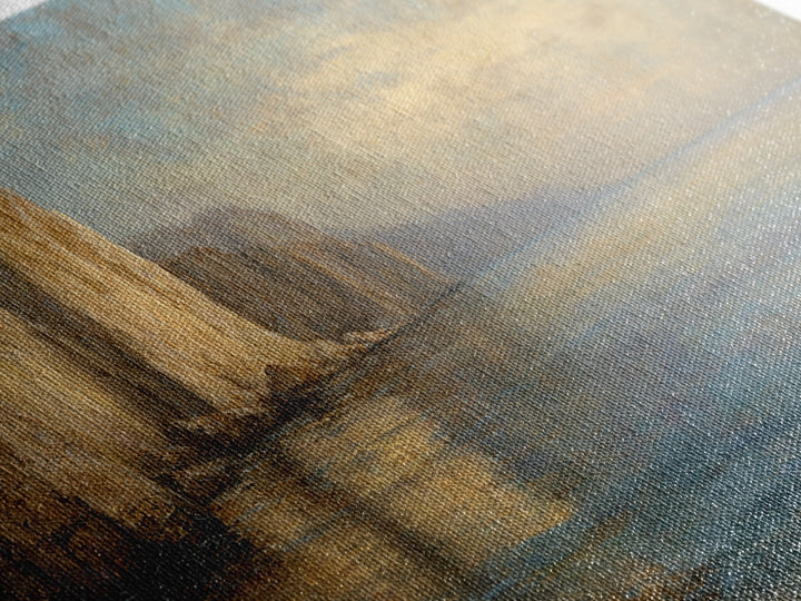 Soft Seaside Cliffs Framed Canvas Print, Impressionist Art, Coastal Wall Art, Living Room Decor, Fine Art, Impression, IMP-2x1-97