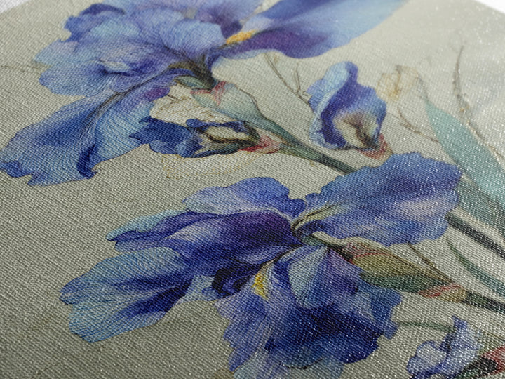 Iris Garden with Blue Violet Strokes Framed Canvas Print, Impressionist Art, Wall Decor, Living Room Decor, Impression, IMP-2x3-52