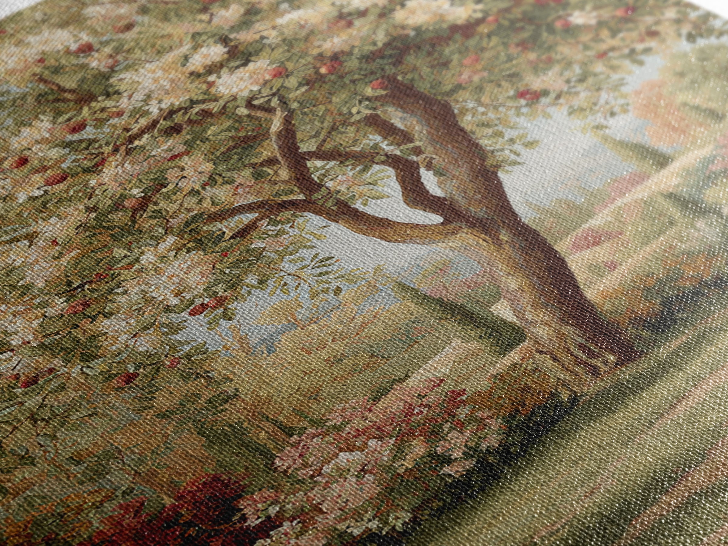 Apple Tree in Summer Orchard Framed Canvas Print, Impressionist Art, Coastal Wall Art, Living Room Decor, Fine Art, Impression, IMP-2x3-73