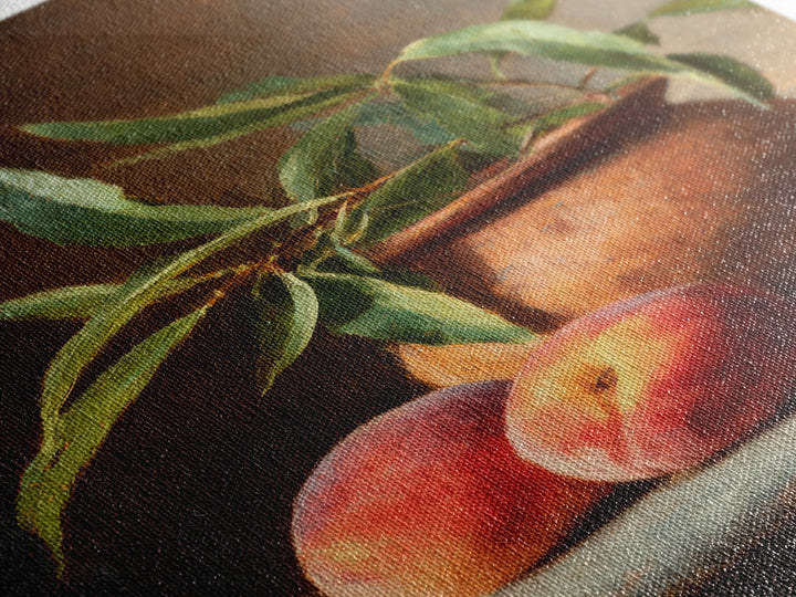 Still Life of Peaches Canvas Print, Impressionist Art, Living Room Decor, Impression, Landscape Art, Colorful Wall Art, IMP-2x3-79