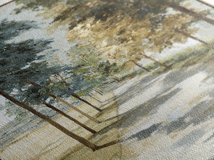 Garden Path Covered Canvas Print, Impressionist Art, Textured Wall Art, Living Room Decor, Impression, Landscape Painting, IMP-2x3-82