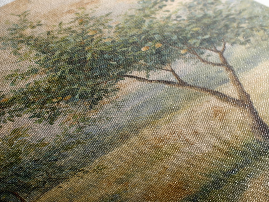 Apple Tree in Summer Orchard Framed Canvas Print, Impressionist Art, Coastal Wall Art, Living Room Decor, Fine Art, Impression, IMP-2x3-97