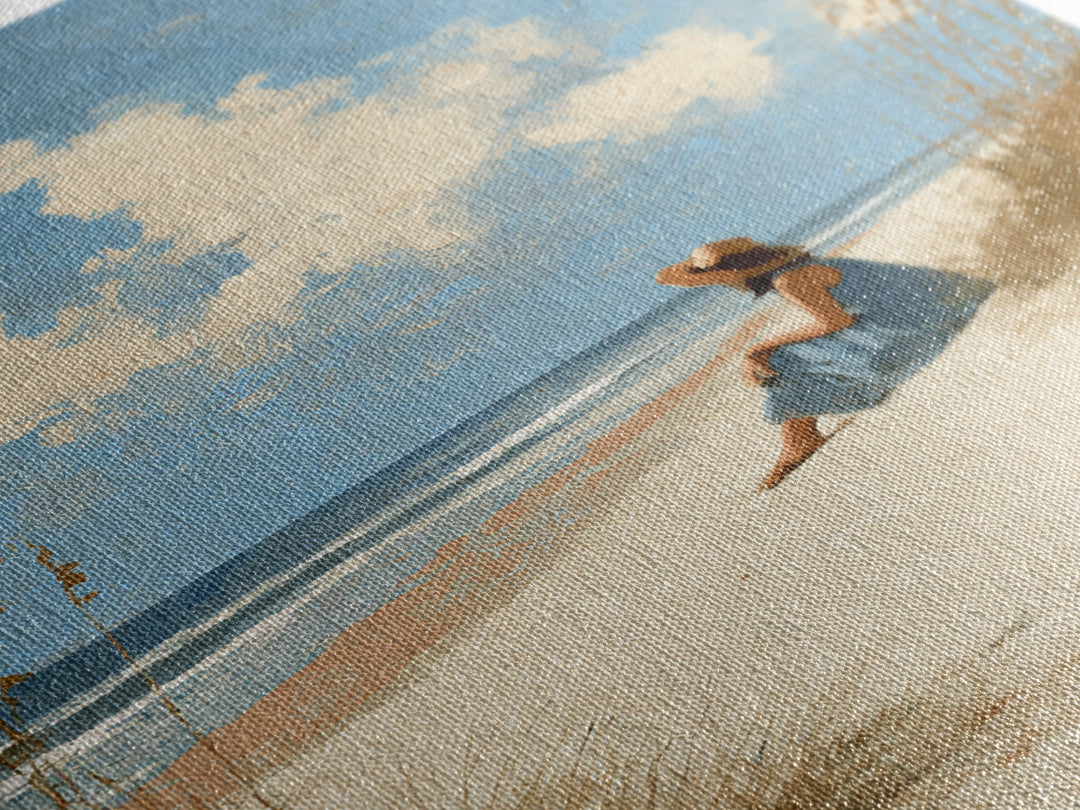 Coastal Beach Figures Canvas Print, Impressionist Art, Gallery Wall Art, Living Room Decor, Oil Painting, Impression, IMP-2x3-99