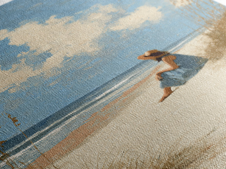 Coastal Beach Figures Canvas Print, Impressionist Art, Gallery Wall Art, Living Room Decor, Oil Painting, Impression, IMP-2x3-99