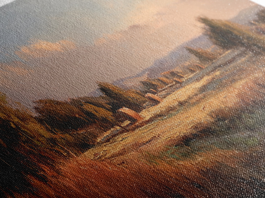 Haystacks Glowing at Golden Hour Canvas Print, Impressionist Art, Colorful Wall Art, Living Room Decor, Fine Art, Impression, IMP-3x1-20