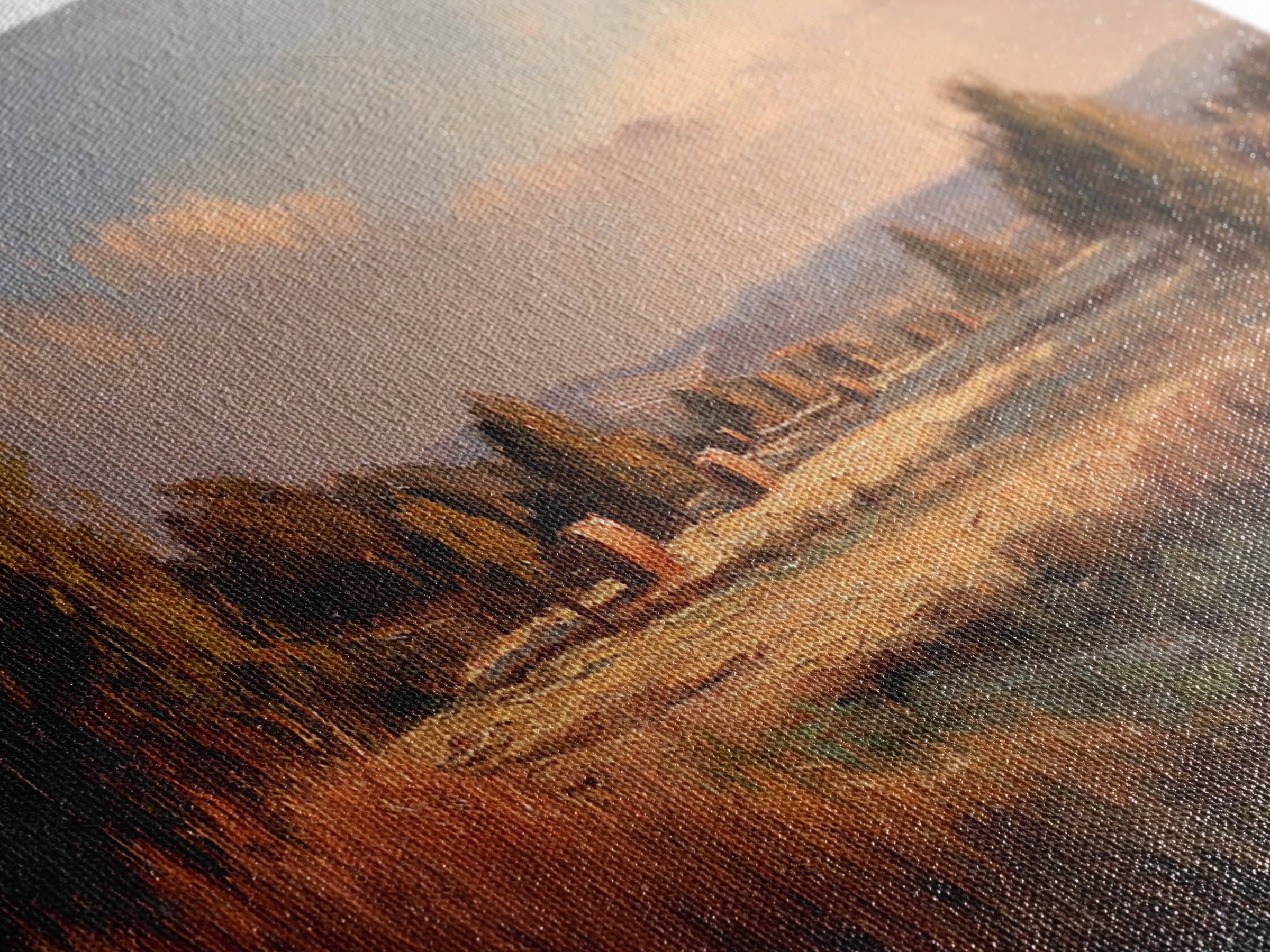 Haystacks Glowing at Golden Hour Canvas Print, Impressionist Art, Colorful Wall Art, Living Room Decor, Fine Art, Impression, IMP-3x1-20