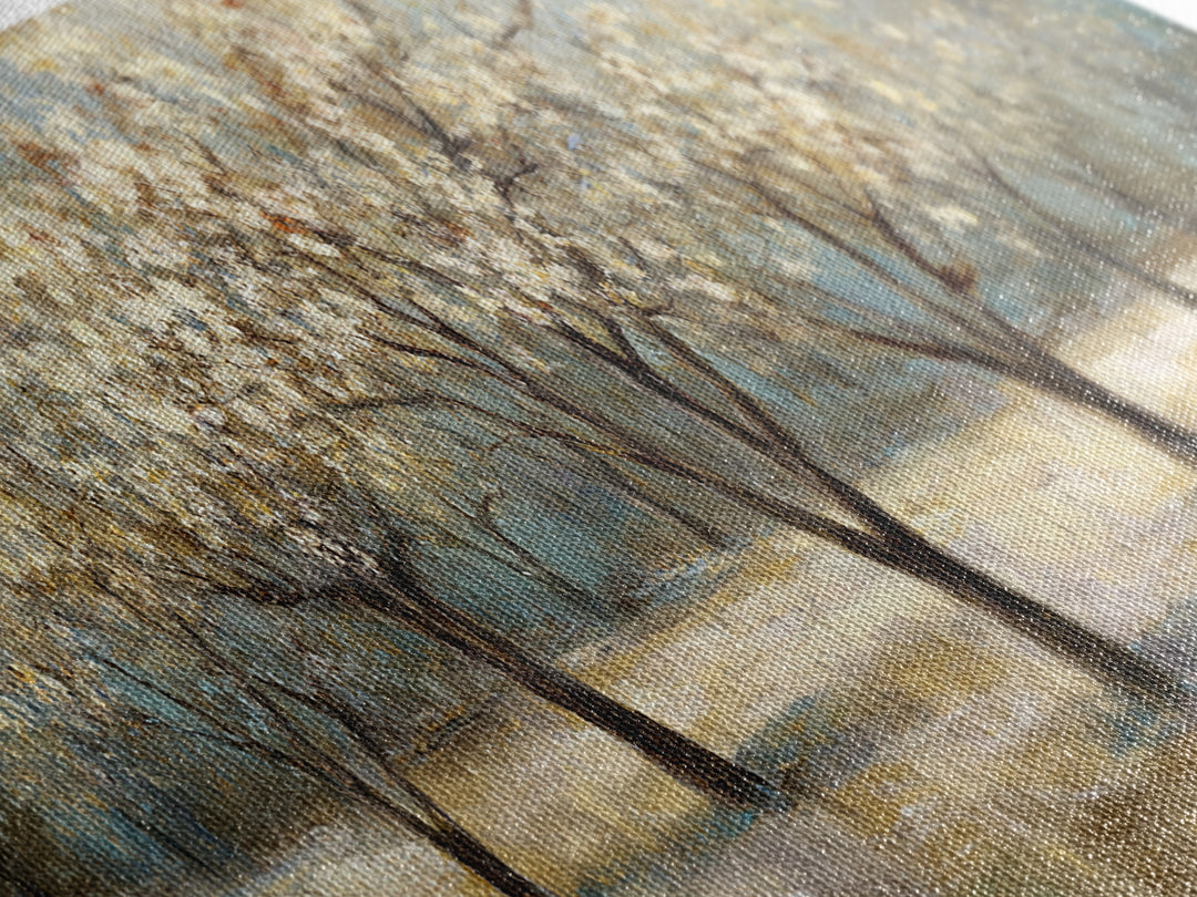 Spring Orchard with Blossoming Trees Canvas Print, Impressionist Art, Living Room Decor, Abstract Art, Impression, IMP-3x1-22