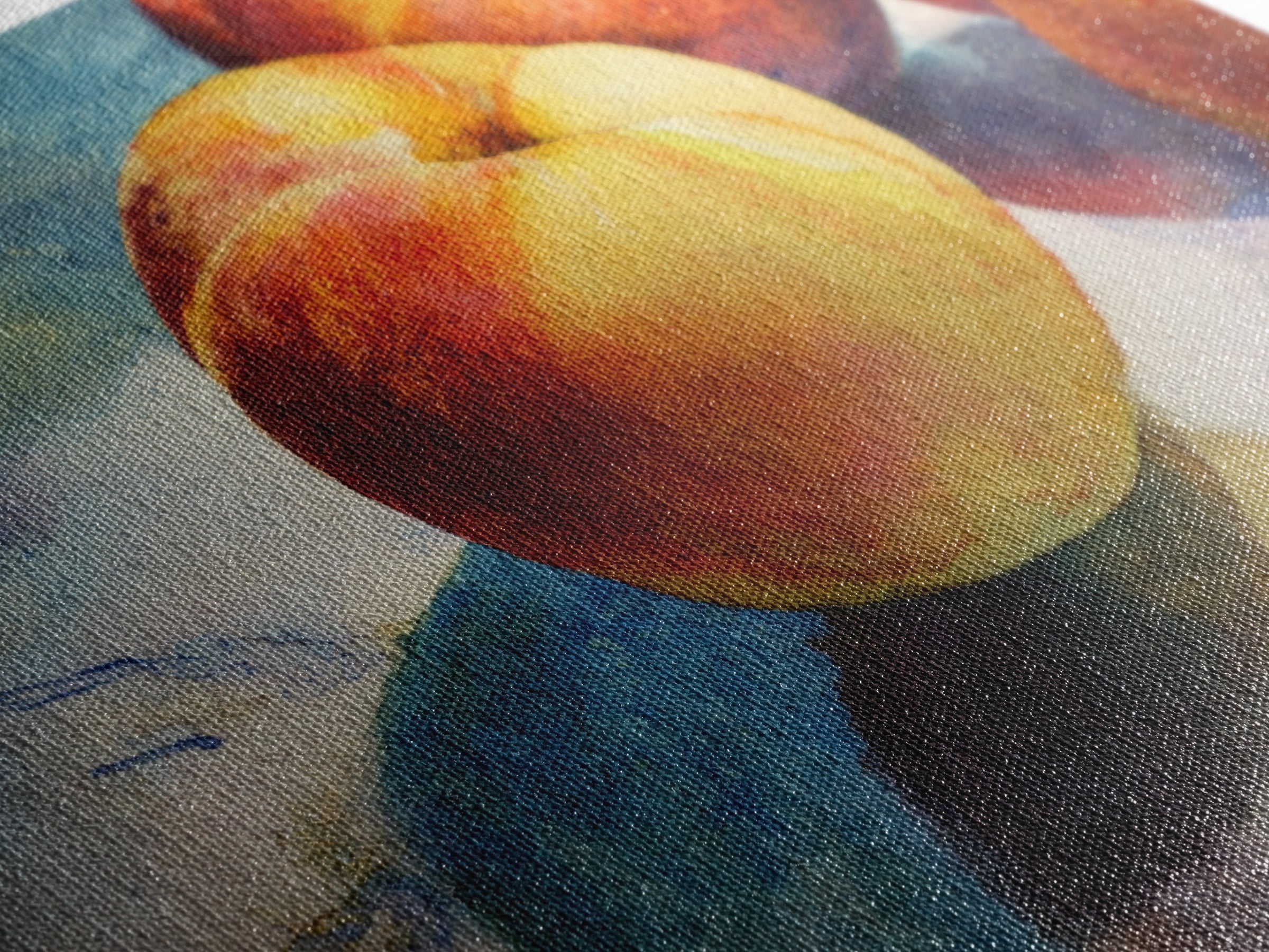 Still Life of Peaches Framed Canvas Print, Impressionist Art, Gallery Decor, Living Room Decor, Fine Art, Impression, IMP-3x2-27