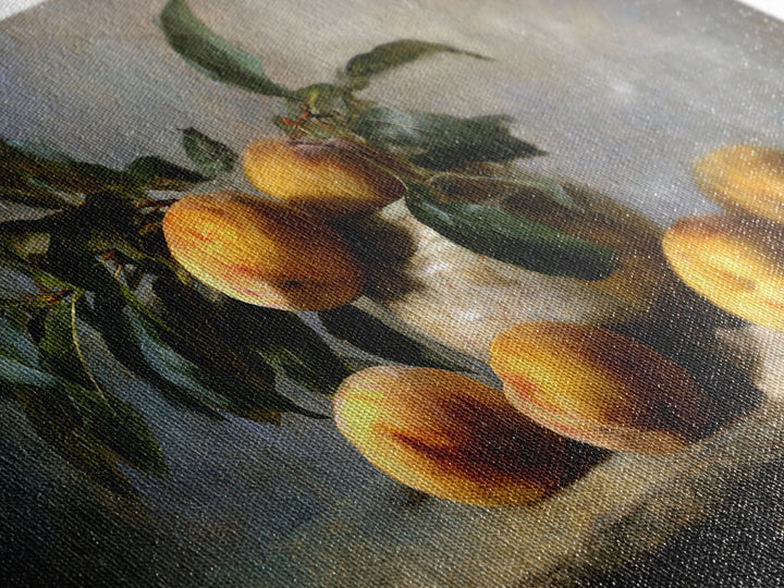 Still Life of Peaches Canvas Print, Impressionist Art, Landscape Wall Art, Living Room Decor, Impression, Luxury Decor, IMP-3x2-3
