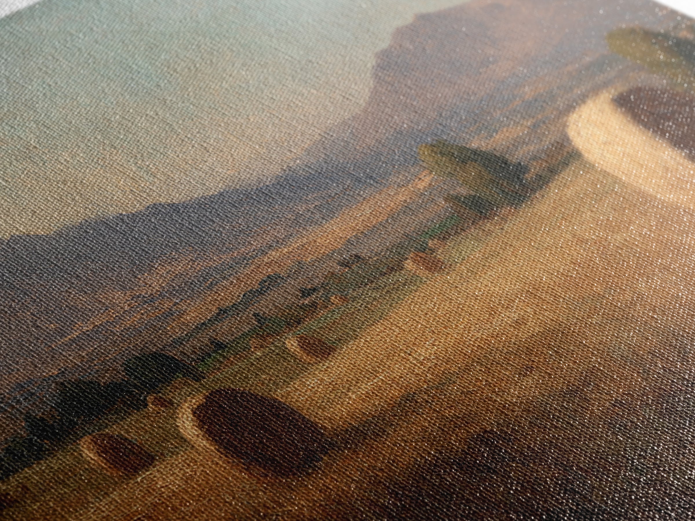 Haystacks Glowing at Golden Hour Canvas Print, Impressionist Art, Colorful Wall Art, Living Room Decor, Fine Art, Impression, IMP-3x2-32