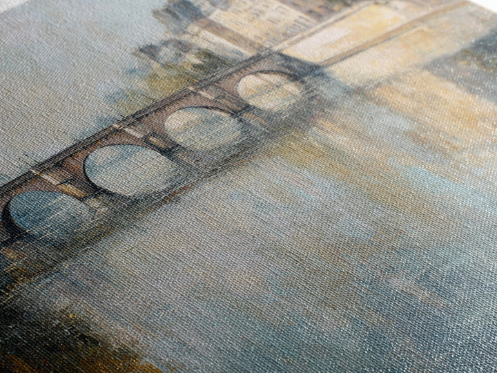 Paris Bridge Reflected Framed Canvas Print, Impressionist Art, Room Decor, Living Room Decor, Fine Art, Impression, IMP-3x2-35
