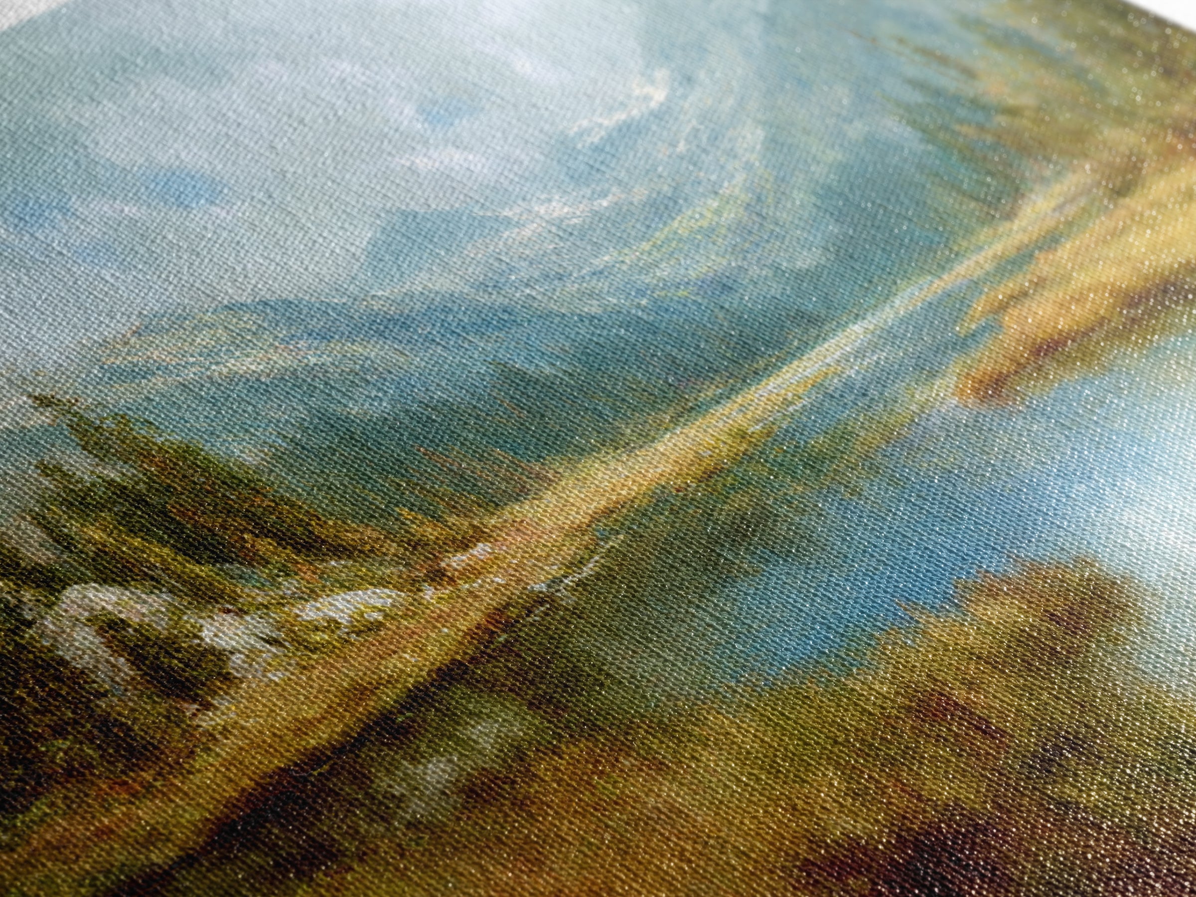 Mountain Lake with Sparkling Reflections Canvas Print, Impressionist Art, Horizontal Wall Art, Living Room Decor, Impression, IMP-3x2-4