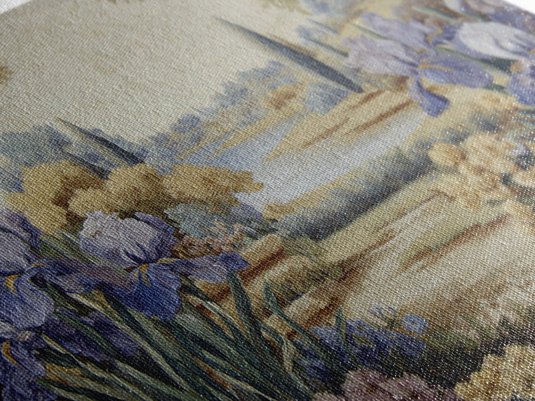 Iris Garden with Blue Violet Strokes Canvas Print, Impressionist Art, Living Room Decor, Watercolor Art, Impression, IMP-3x2-72