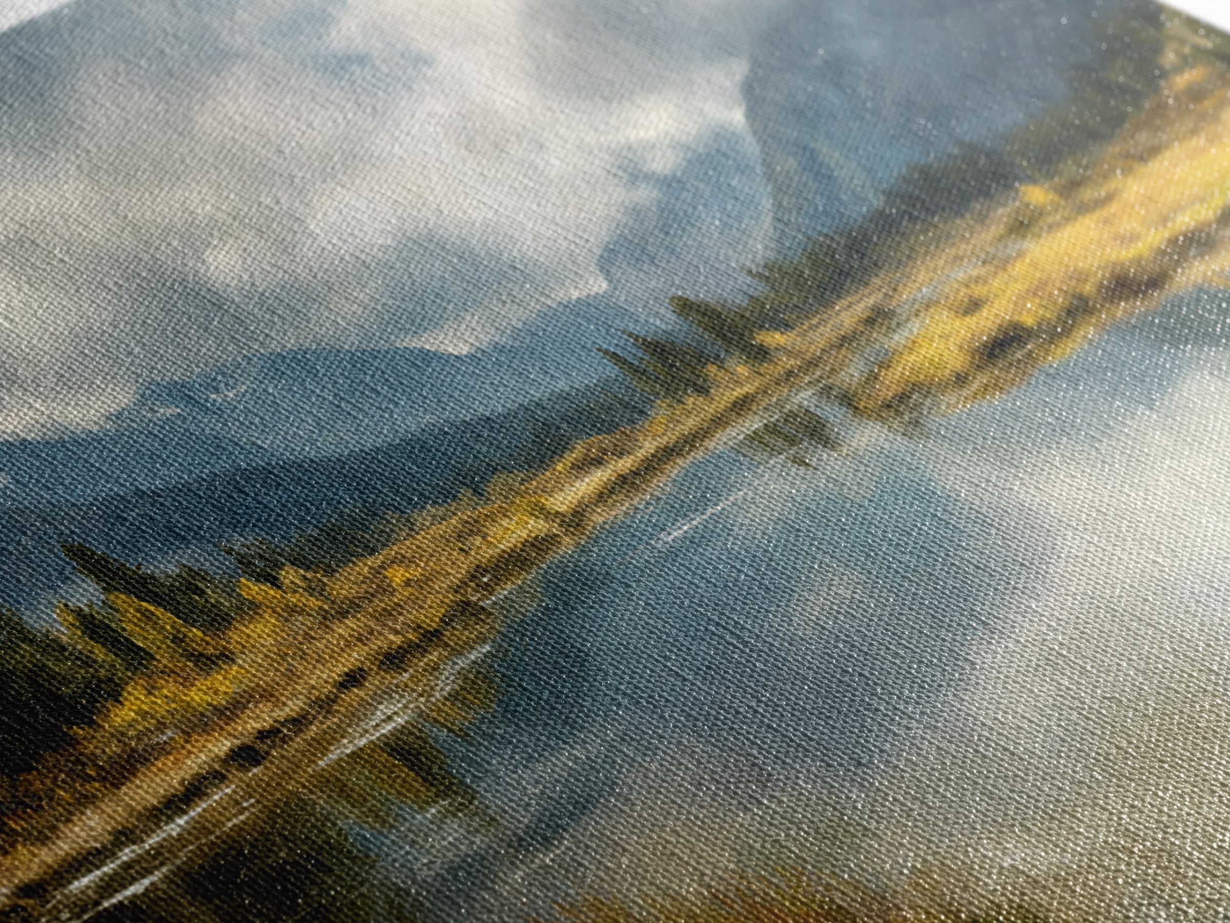 Mountain Lake with Sparkling Reflections Canvas Print, Impressionist Art, Luxury Decor, Living Room Decor, Fine Art, Impression, IMP-3x2-76