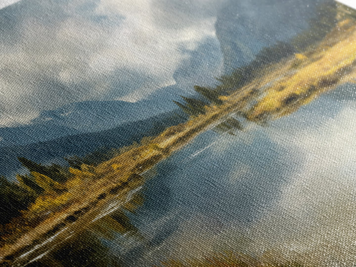 Mountain Lake with Sparkling Reflections Canvas Print, Impressionist Art, Luxury Decor, Living Room Decor, Fine Art, Impression, IMP-3x2-76