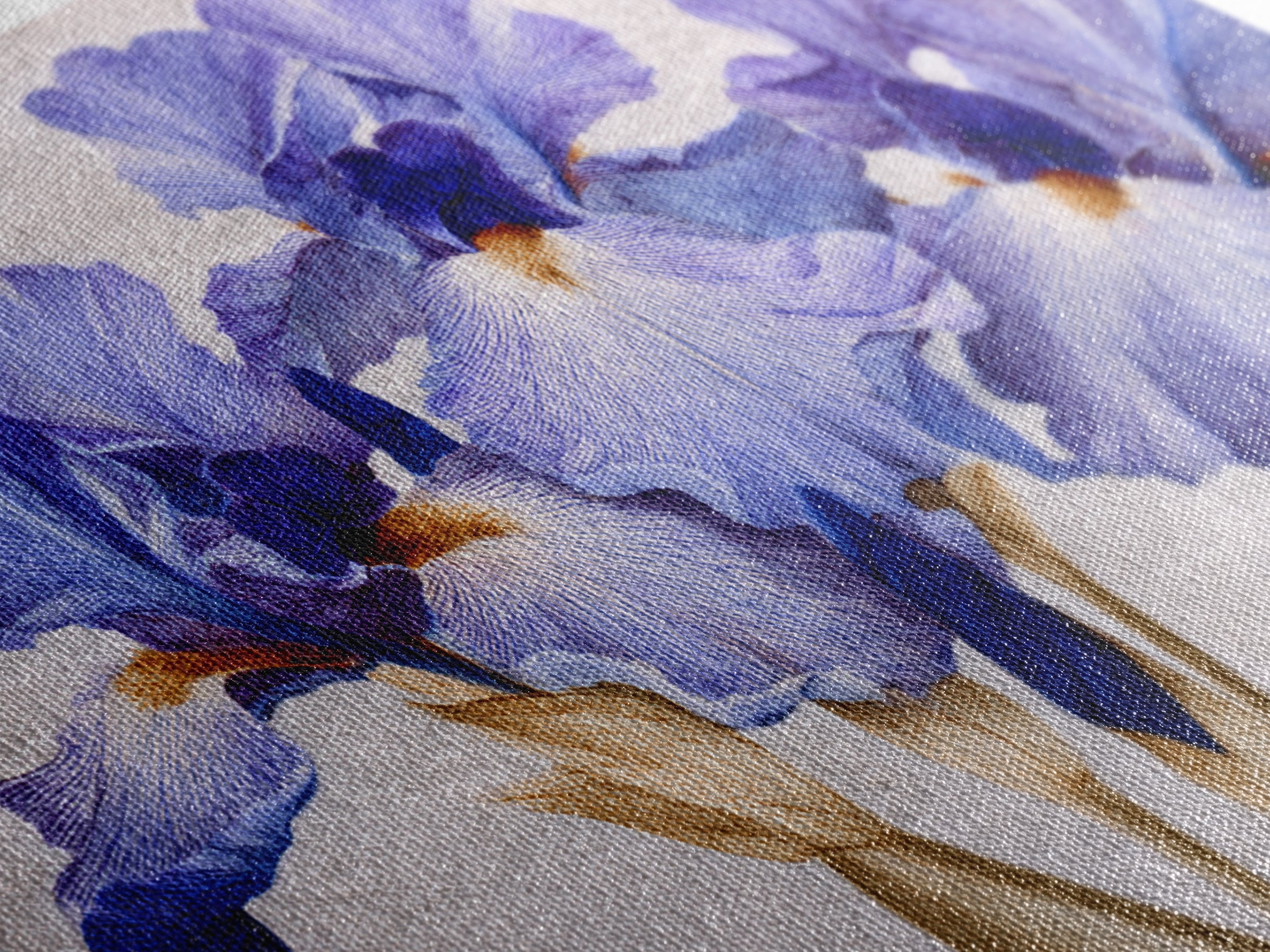 Iris Garden with Blue Violet Strokes Canvas Print, Impressionist Art, Printable Wall Art, Living Room Decor, Impression, IMP-3x2-96