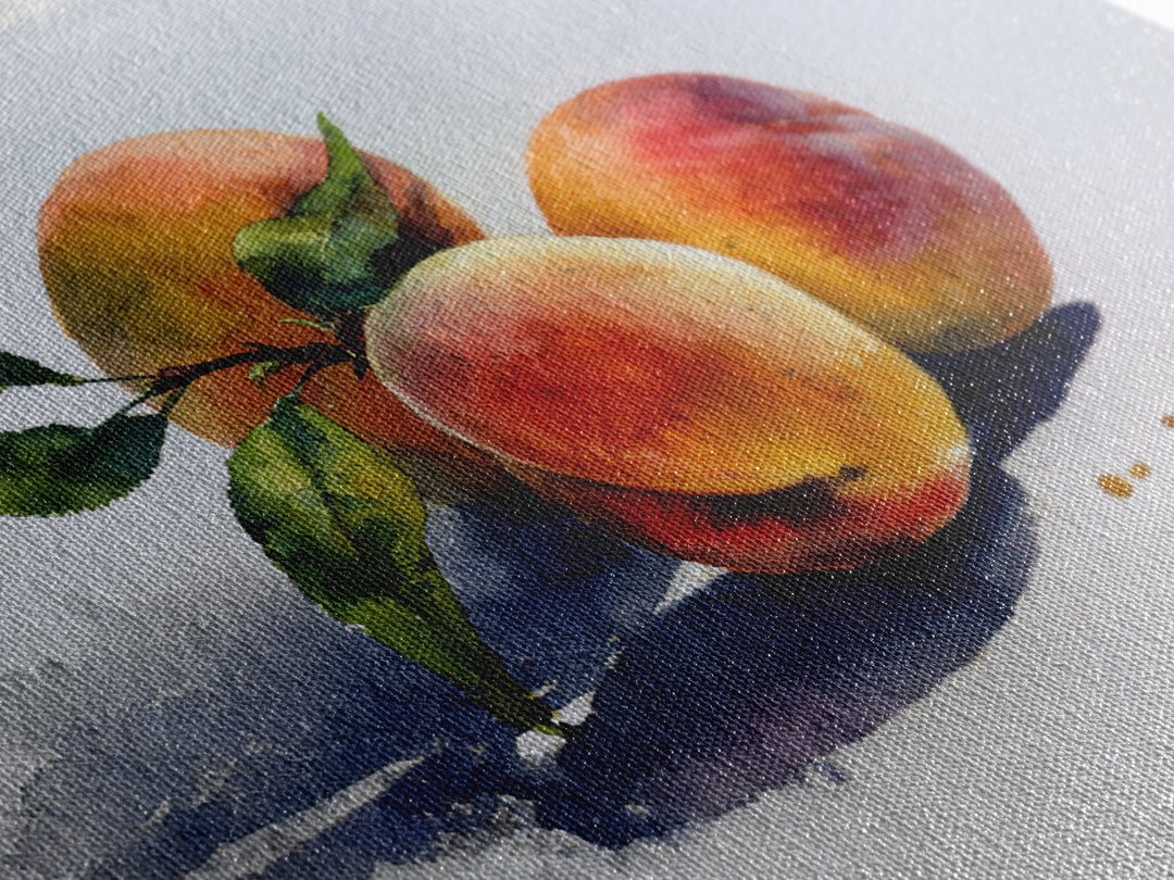 Still Life of Peaches Framed Canvas Print, Impressionist Art, Textured Wall Art, Living Room Decor, Fine Art, Impression, IMP-3x2-99
