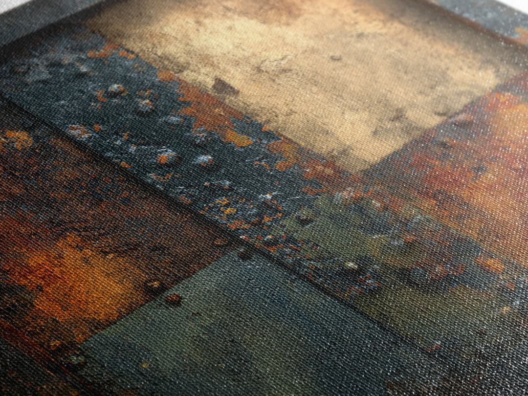 Exposed Brick Texture Abstract Canvas Print, Industrial Art, Living Room Decor, Abstract Art, Foundry, Textured Wall Art, IND-1x1-4