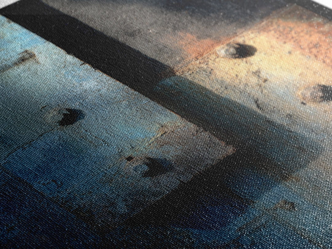Concrete Wall Abstract Framed Canvas Print, Industrial Art, Wall Decor, Living Room Decor, Fine Art, Foundry, Abstract Wall Art, IND-1x1-57
