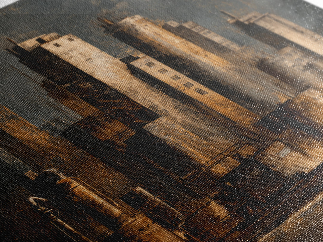 Industrial City Skyline Canvas Print, Industrial Art, Modern Art, Living Room Decor, Abstract Art, Foundry, Modern Decor, IND-1x1-60