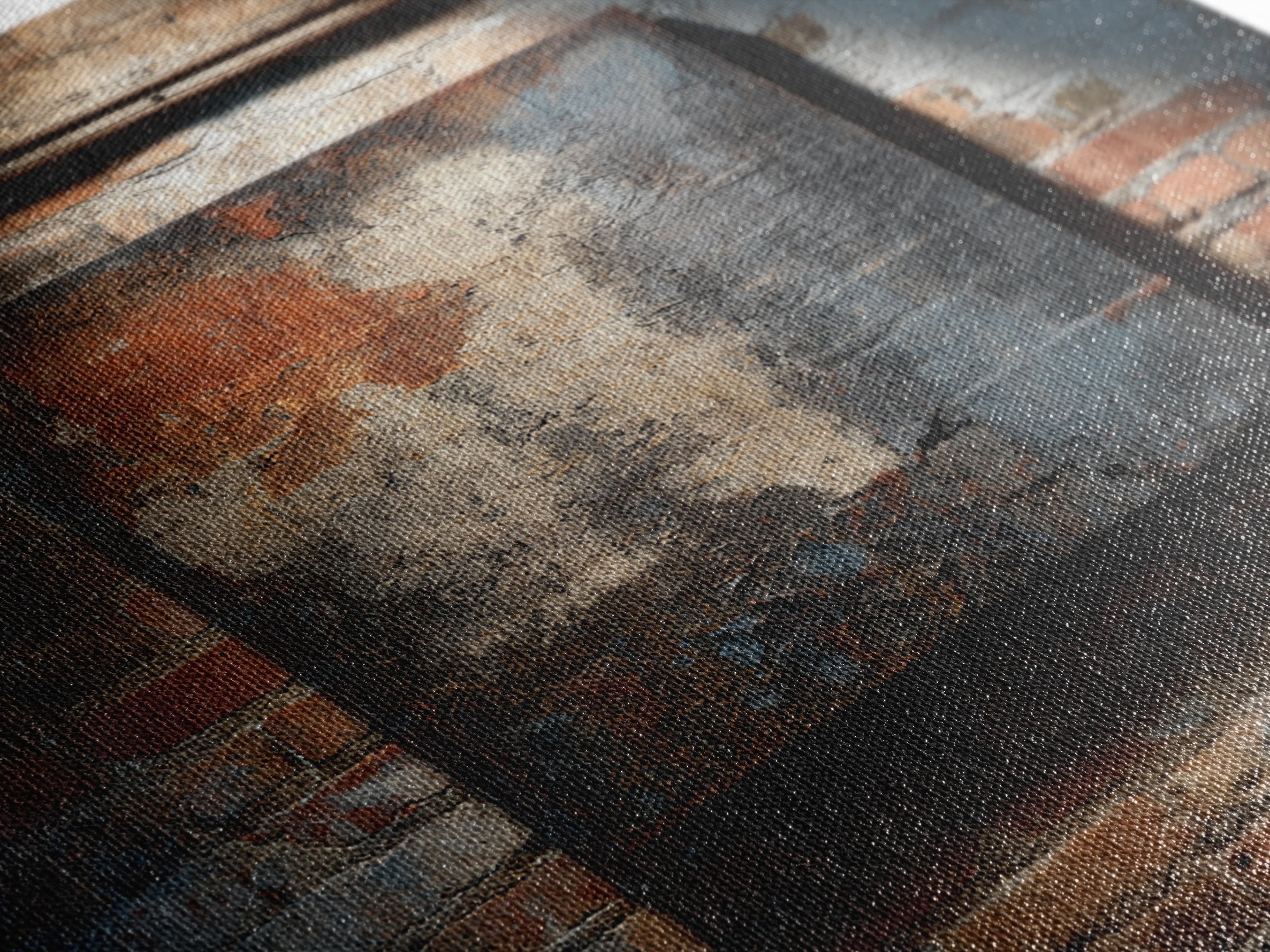 Exposed Brick Texture Abstract Canvas Print, Industrial Art, Rustic Home Decor, Living Room Decor, Abstract Art, Foundry, IND-1x1-76