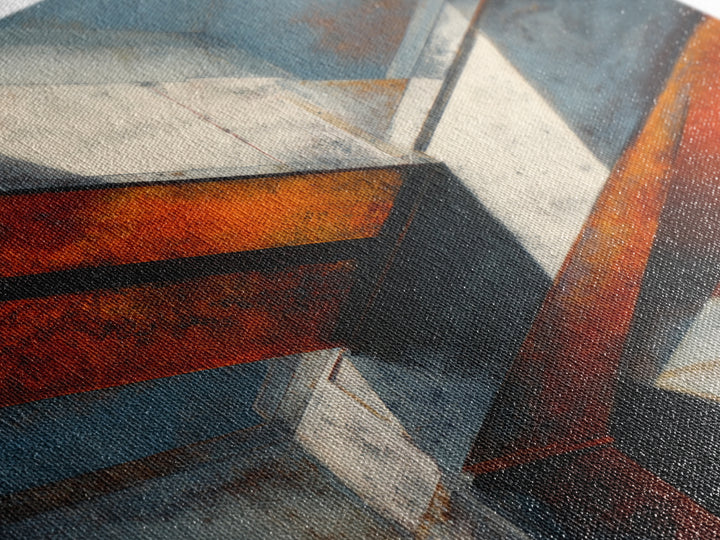 Steel Beams Crossing Like Abstract Lines Canvas Print, Industrial Art, Digital Prints, Living Room Decor, Abstract Art, Foundry, IND-1x1-89