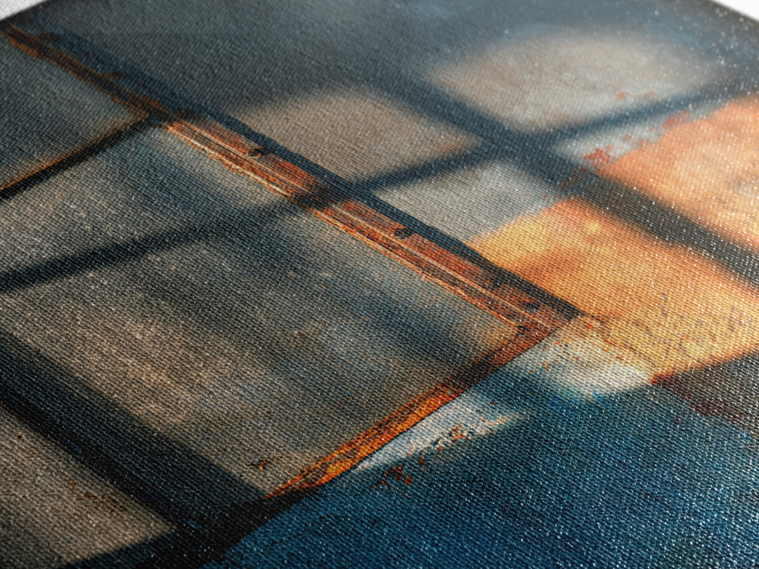 Old Factory Window Canvas Print, Industrial Art, Home Decor, Living Room Decor, Foundry, Abstract Art, Textured Wall Art, IND-1x1-98