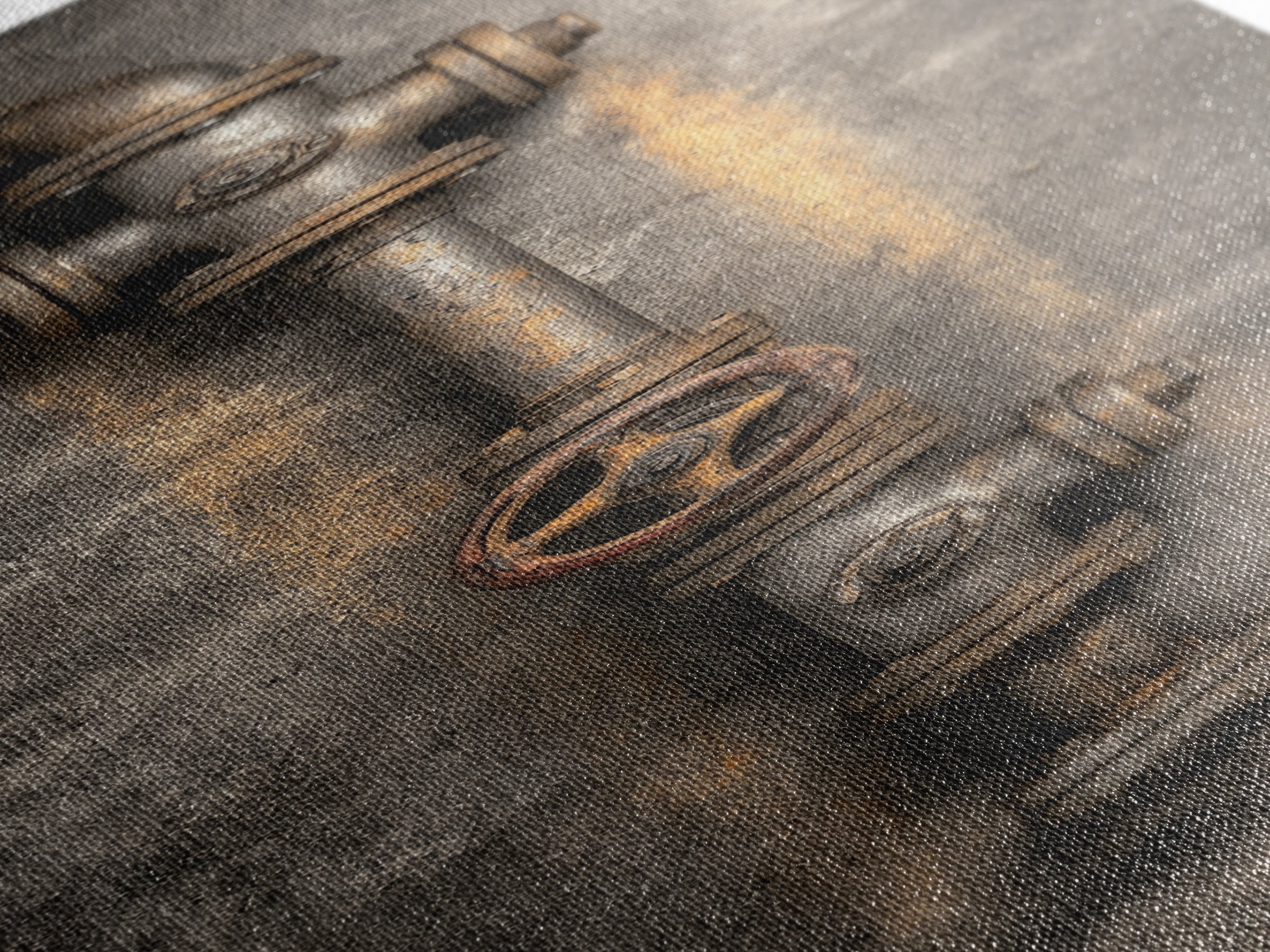 Metal Pipes and Valves as Graphic Composition Canvas Print, Industrial Art, Abstract Wall Art, Living Room Decor, Foundry, IND-1x3-44