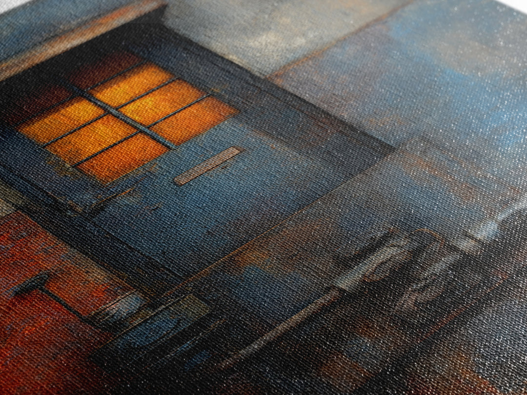 Old Factory Window Framed Canvas Print, Industrial Art, Minimalist Decor, Living Room Decor, Fine Art, Foundry, Wall Hanging, IND-1x3-62