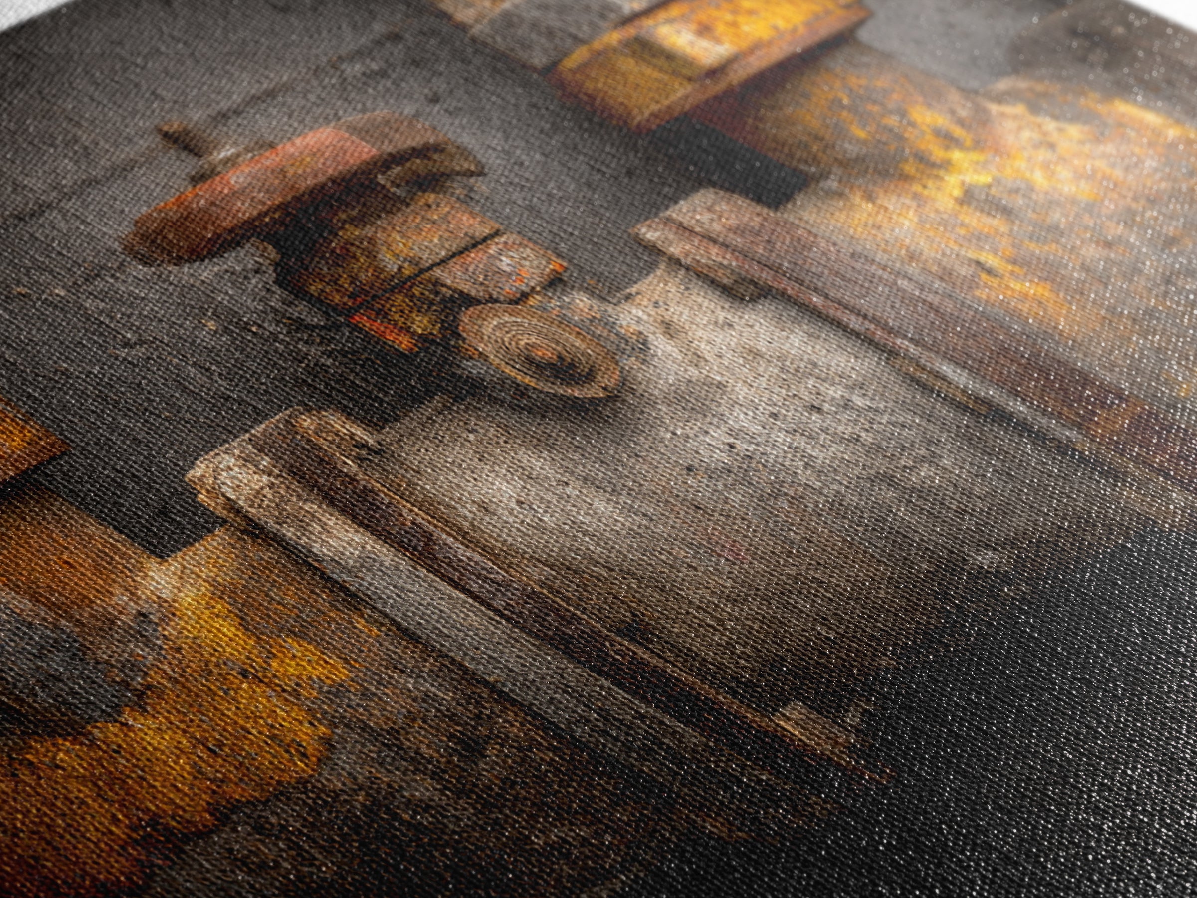 Metal Pipes and Valves as Graphic Composition Framed Canvas Print, Industrial Art, Living Room Art, Living Room Decor, Foundry, IND-2x1-100