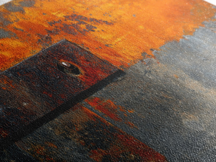Rust Orange and Charcoal Geometric Abstraction Framed Canvas Print, Industrial Art, Living Room Decor, Abstract Art, Foundry, IND-2x1-34