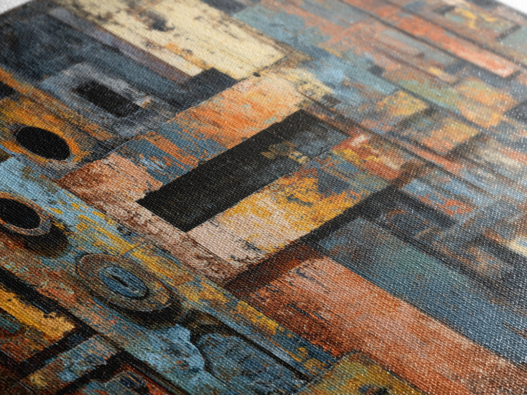 Exposed Brick Texture Abstract Canvas Print, Industrial Art, Decor, Living Room Decor, Abstract Art, Foundry, IND-2x1-48
