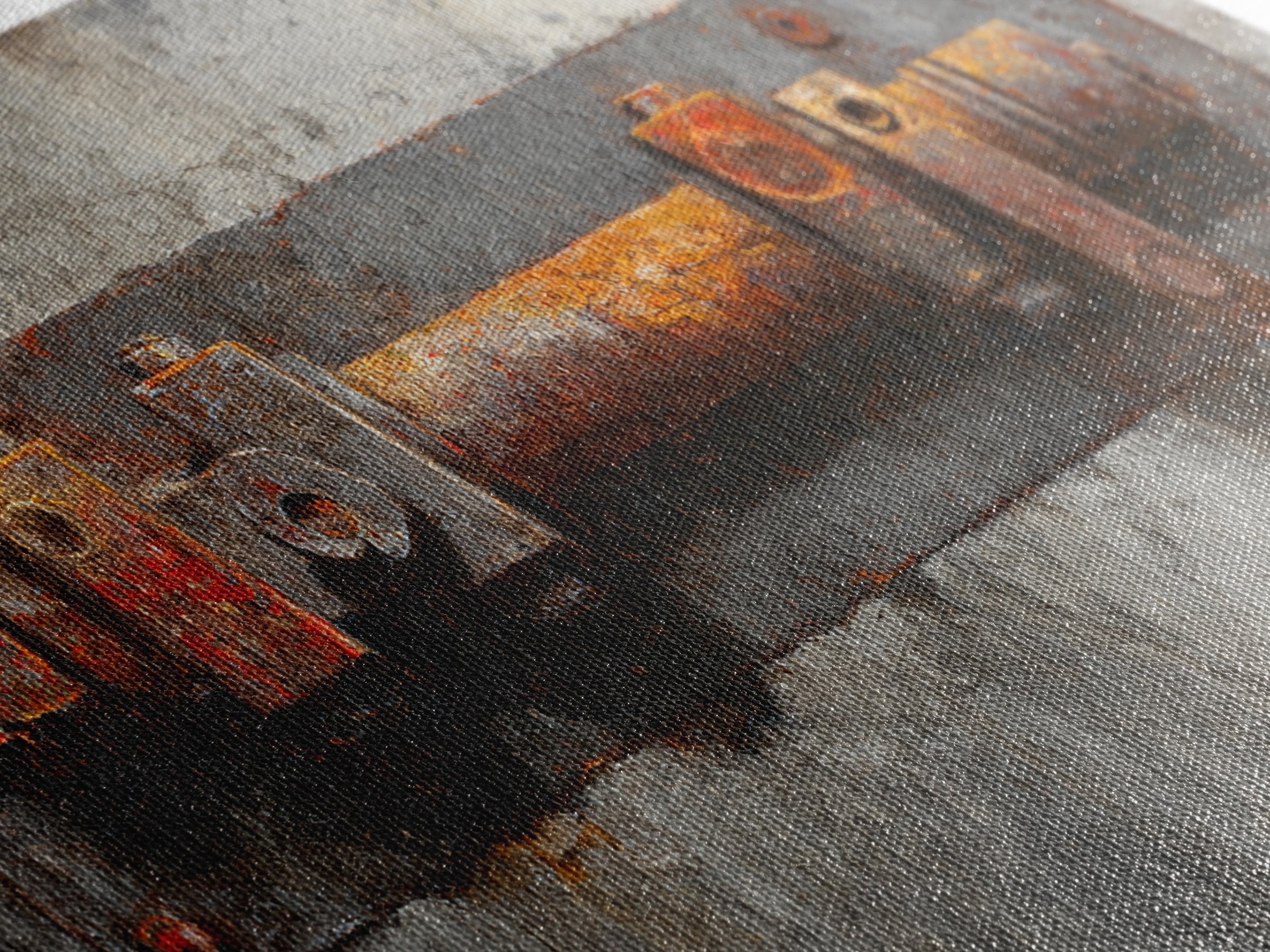 Concrete Wall Abstract Canvas Print, Industrial Art, Dining Room Wall Art, Living Room Decor, Abstract Art, Foundry, IND-2x1-53