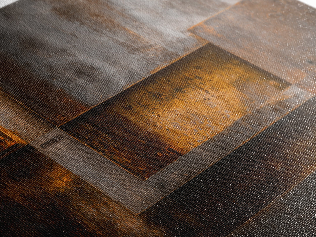 Abstract Smoke and Steel Shapes Canvas Print, Industrial Art, Original Painting, Living Room Decor, Abstract Art, Foundry, IND-2x1-68