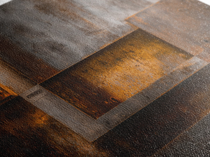 Abstract Smoke and Steel Shapes Canvas Print, Industrial Art, Original Painting, Living Room Decor, Abstract Art, Foundry, IND-2x1-68