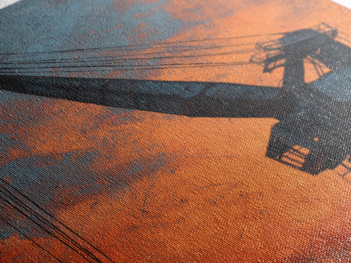 Warehouse Crane Silhouette Canvas Print, Industrial Art, Original Painting, Living Room Decor, Fine Art, Foundry, Large Art, IND-2x3-15