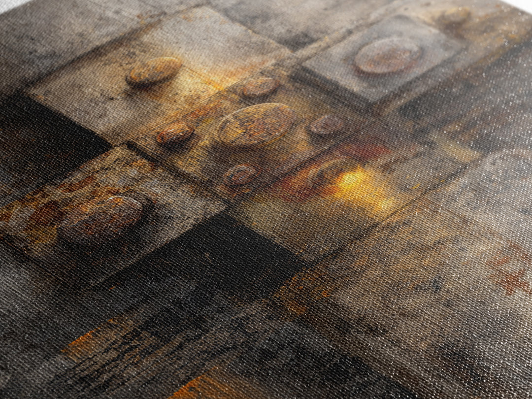 Concrete Wall Abstract Framed Canvas Print, Industrial Art, Abstract Painting, Living Room Decor, Foundry, Neutral Decor, IND-2x3-41