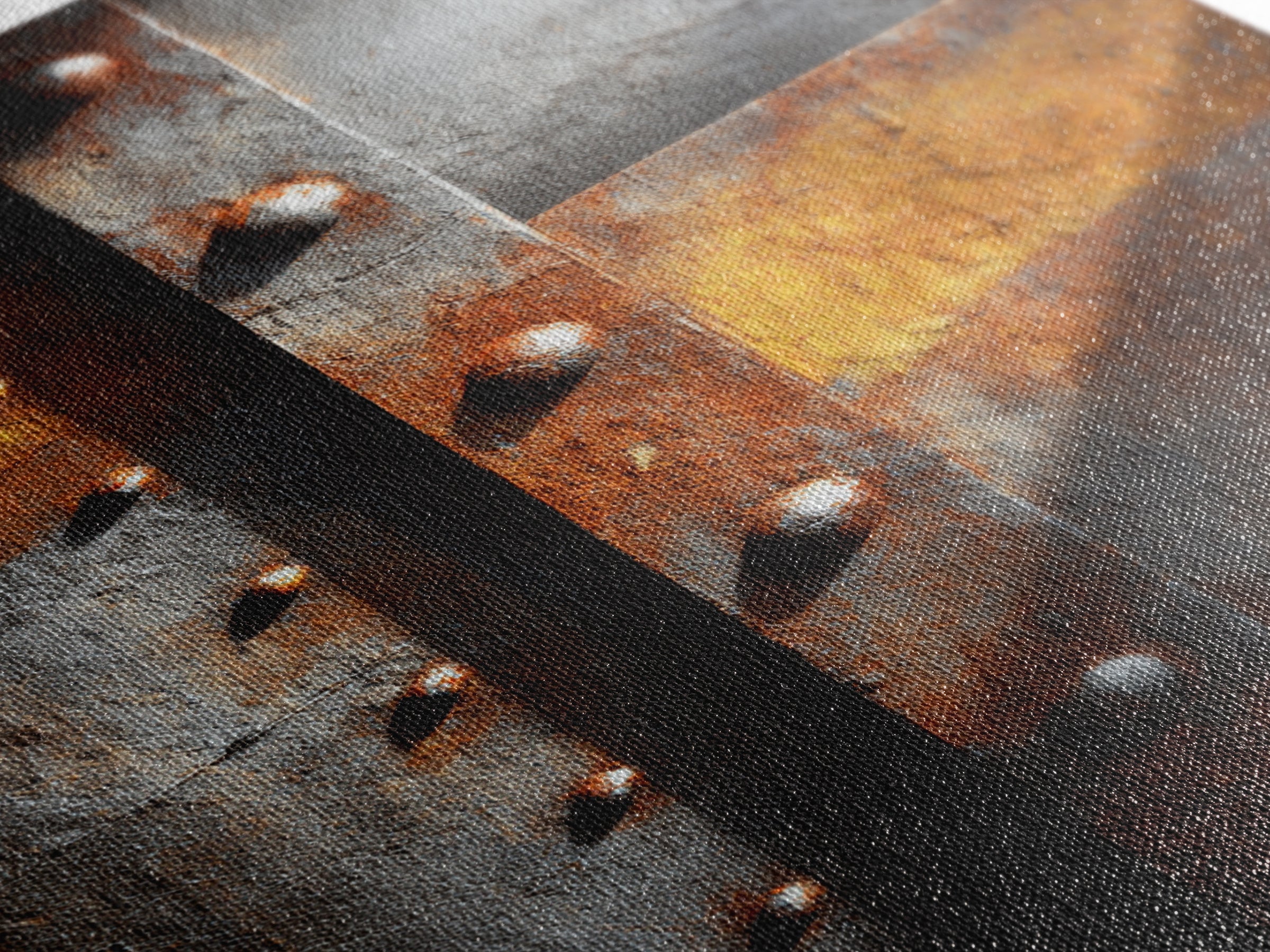Riveted Metal Panel Texture Study Framed Canvas Print, Industrial Art, Wall Decor, Living Room Decor, Fine Art, Foundry, IND-2x3-6