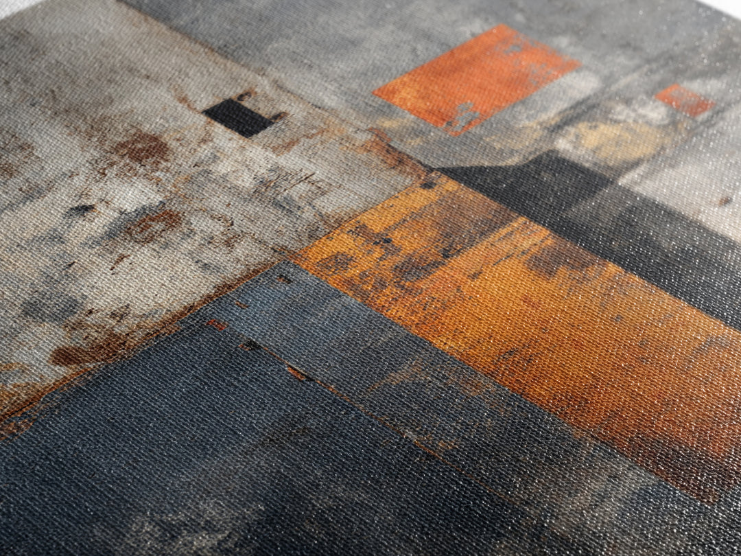 Concrete Wall Abstract Canvas Print, Industrial Art, Steampunk Decor, Living Room Decor, Fine Art, Foundry, Luxury Decor, IND-2x3-65